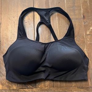 Nike Womens Dri-Fit Athletic Sports Bra Small Black Logo Mesh Molded Adjustable